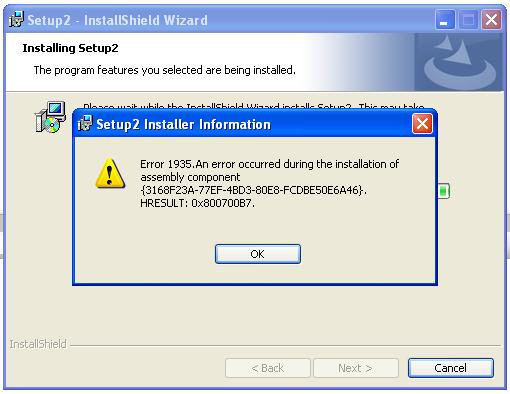 Error 1935.An error occered