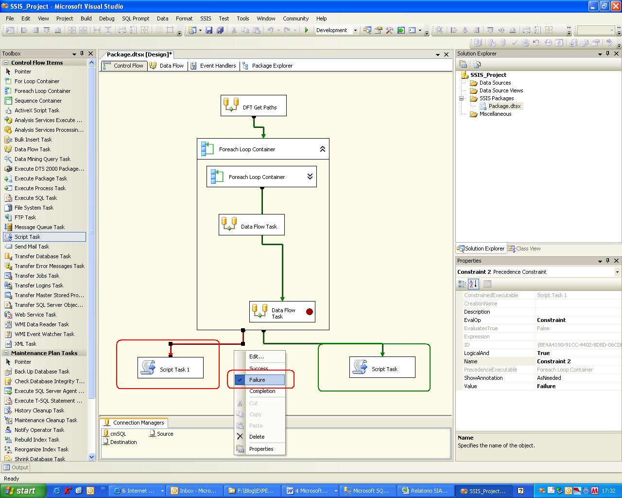 SSIS ForEach Error