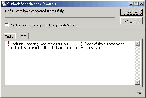 Smtp error