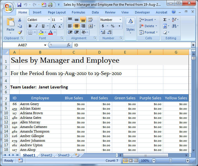 use vba to export access 2007 table to an excel worksheet