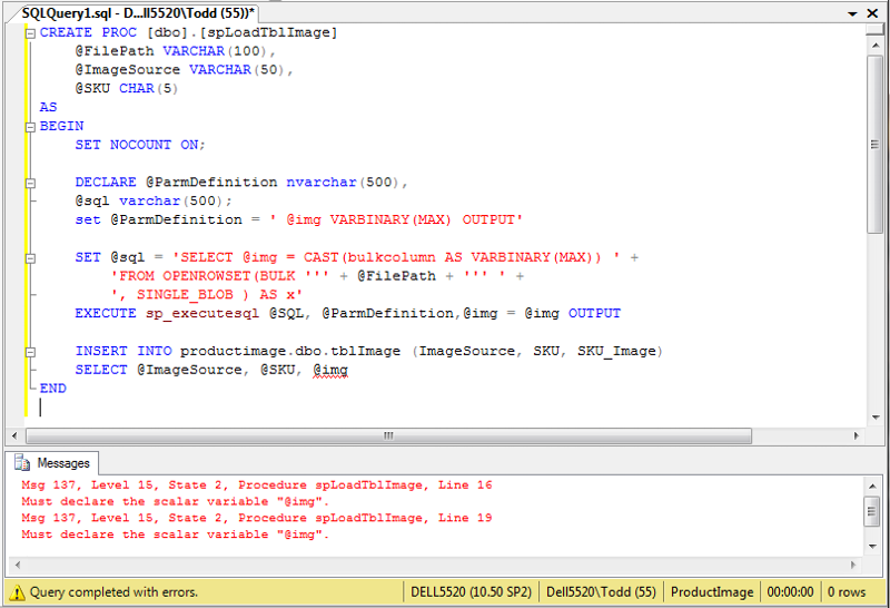 Solved Sql Server Stored Procedure Error Must Declare The Scalar