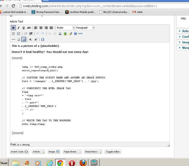 HTML view