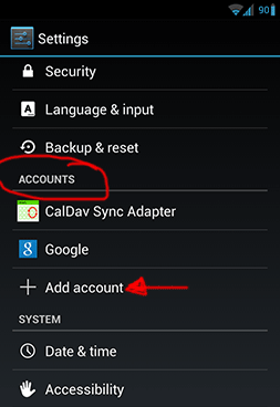Android Account Settings