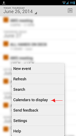 Select which calendars to display