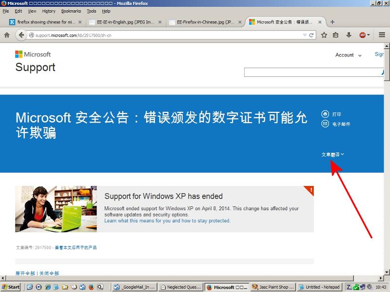 The Chinese text means "Article Translations" and it opens a new pane