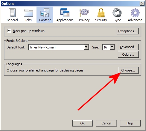 Firefox: Tools menu > Options > Content tab. Languages section > Click "Choose"