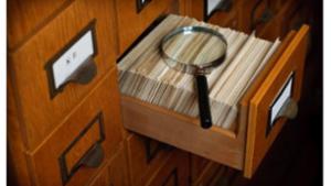Library Card Catalog Drawer Search Concept