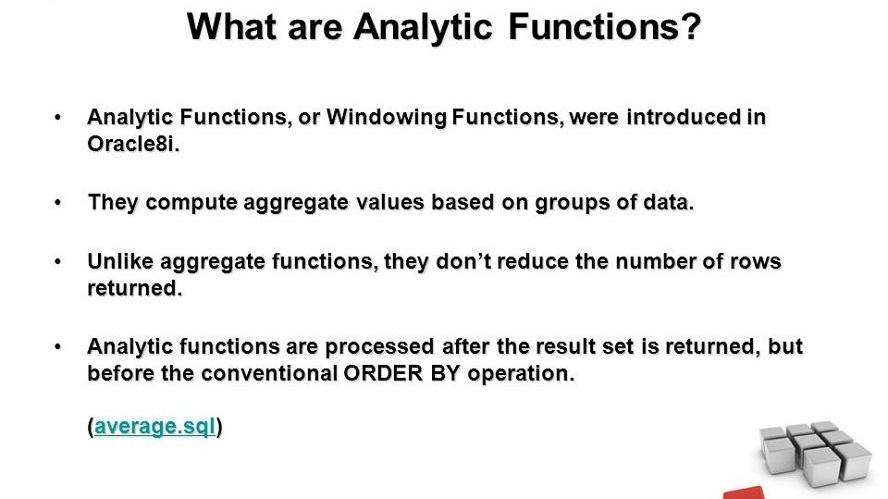 Oracle analytic functions