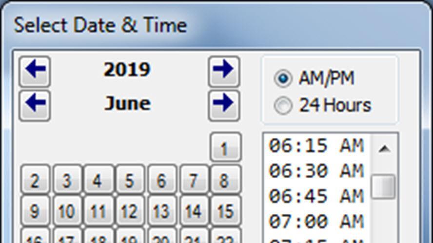 microsoft date and time picker excel