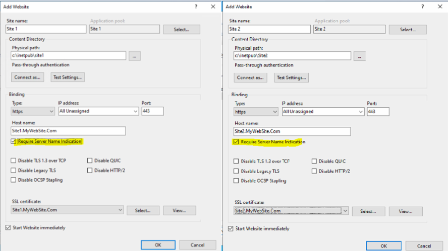 IIS: Hosting Multiple HTTPS Sites On One IP Address | Experts Exchange