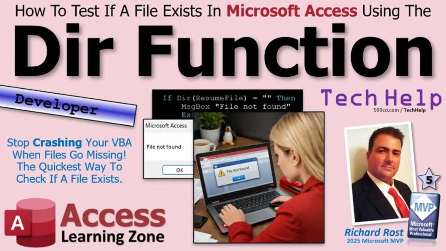 Using the VBA DIR Function in Microsoft Access to Check File Existence ...