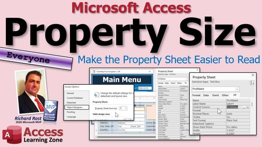 Increase Property Sheet Font Size in Microsoft Access | Experts Exchange