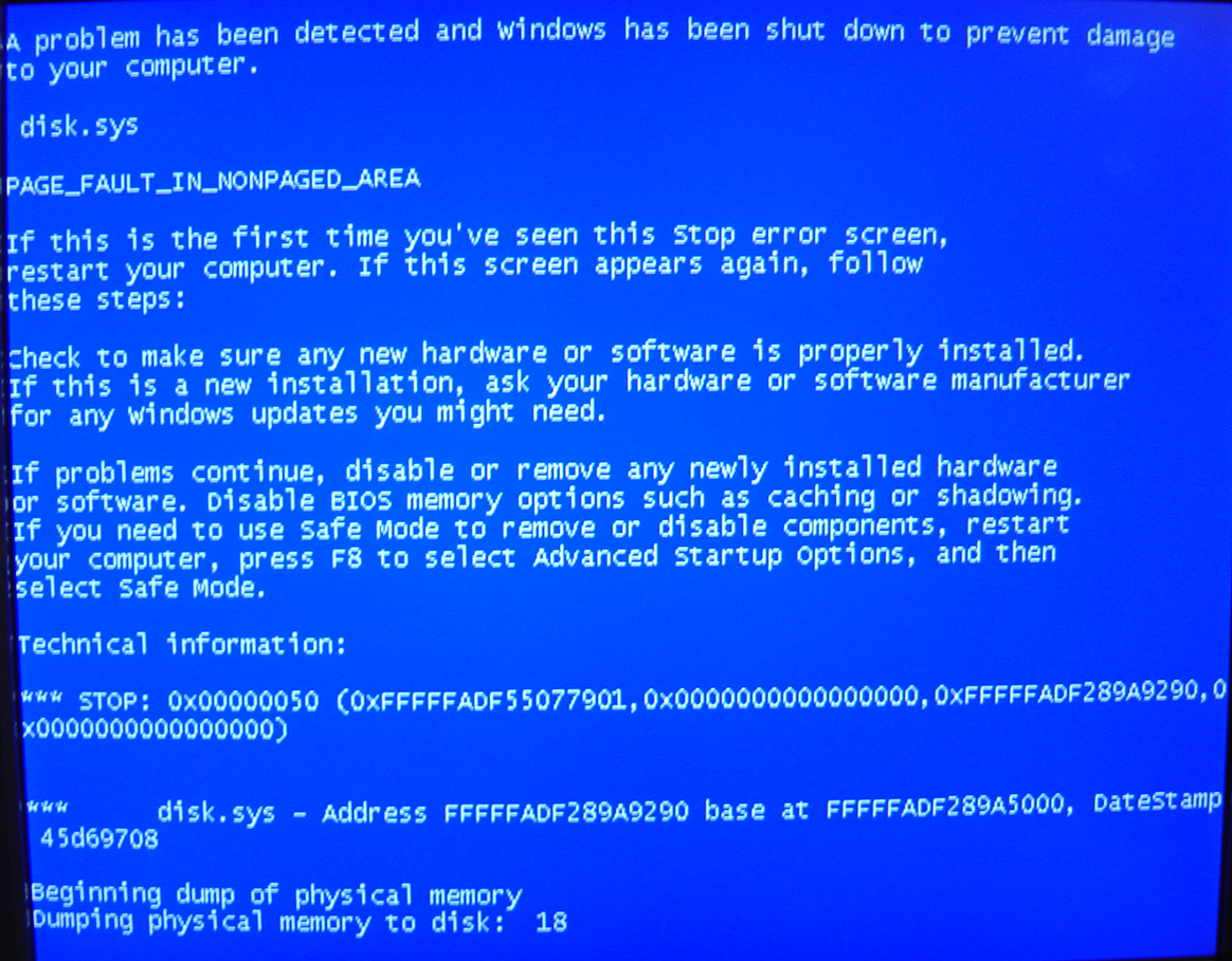 Solved: BLUE SCREEN ERROR ON NEW WINDOWS SERVER INSTALL | Experts Exchange