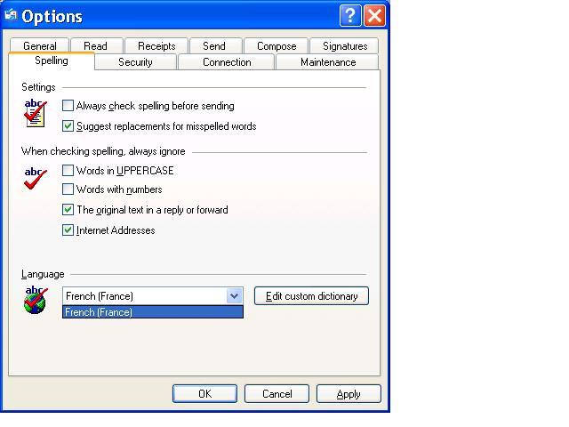 Spell Check Suggest French Instead Of English