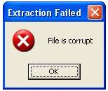 Is file. File is corrupted. File corrupted. Failed to extract resources needed by.