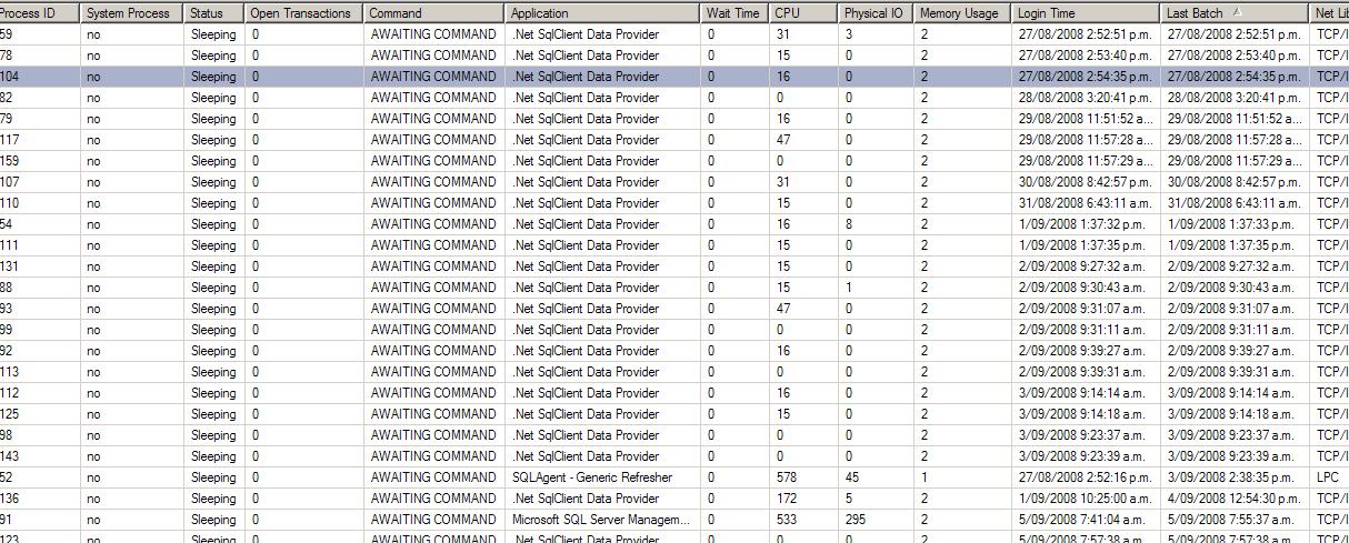 Solved: Sleeping Connections in SQL Server 2005 Activity Monitor ...