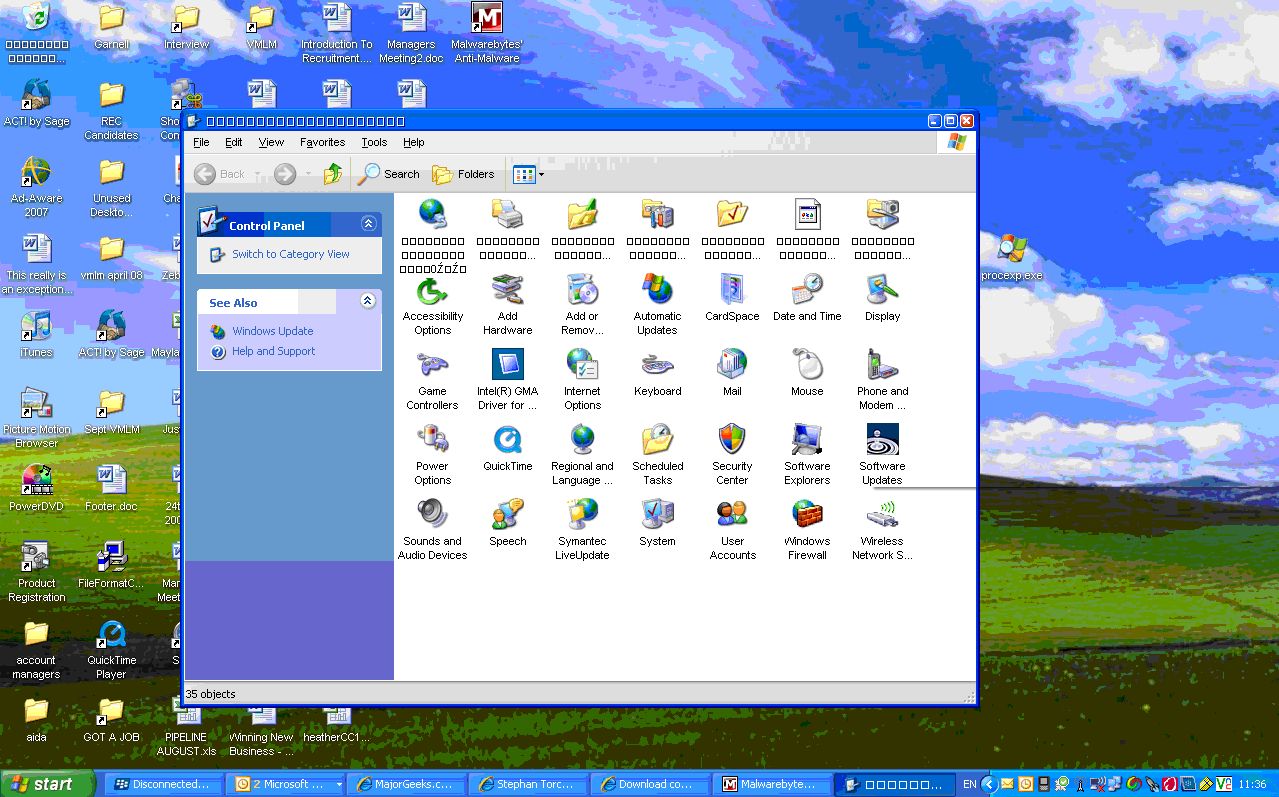 Solved: Windows XP Control Panel titles replaced with squares - font ...