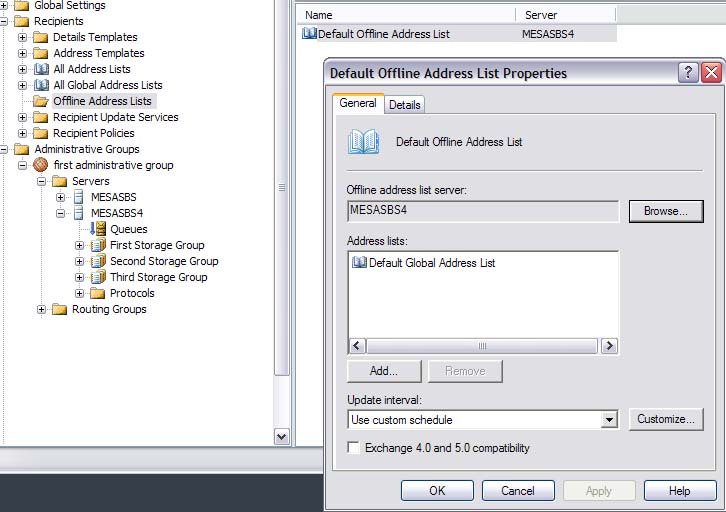 Solved Rehome Exchange 2003 Offline Address Book Folder Experts Exchange