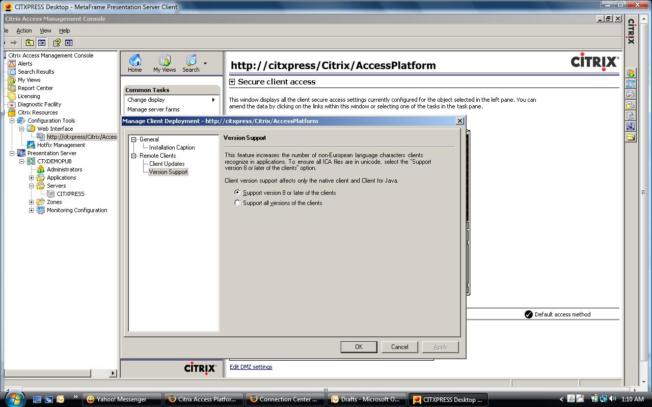 Solved: Citrix versions compatibility | Experts Exchange