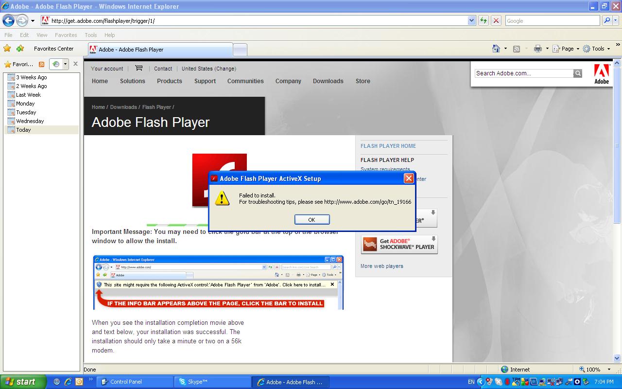 Failed to load the adobe flash player что делать