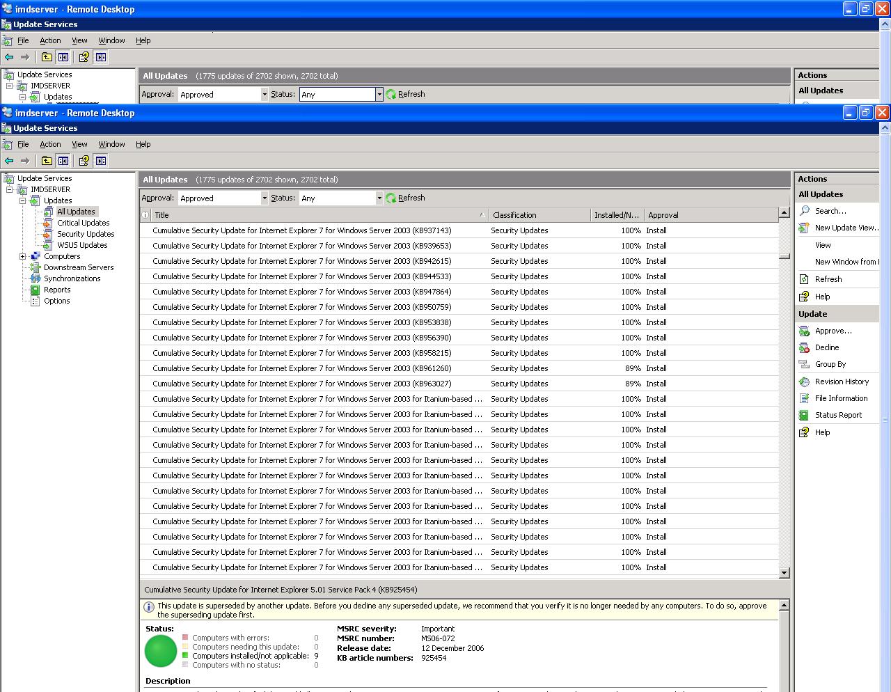 Solved: WSUS folder too large | Experts Exchange