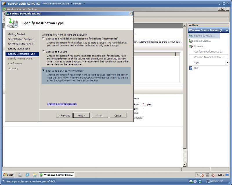 Windows server backup 2008 r2 настройка