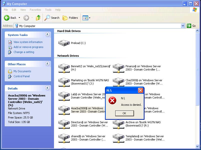 Solved Mapped Drives By Logon Script Access Denied Experts Exchange