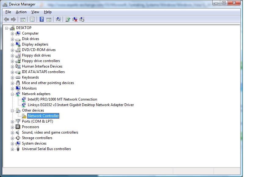 Solved vista network controller driver not installed Experts Exchange