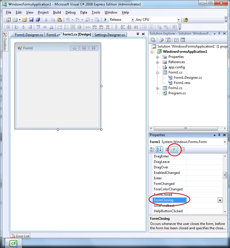 Solved: How do I trap the ApplicationExit or FormClose event (after ...