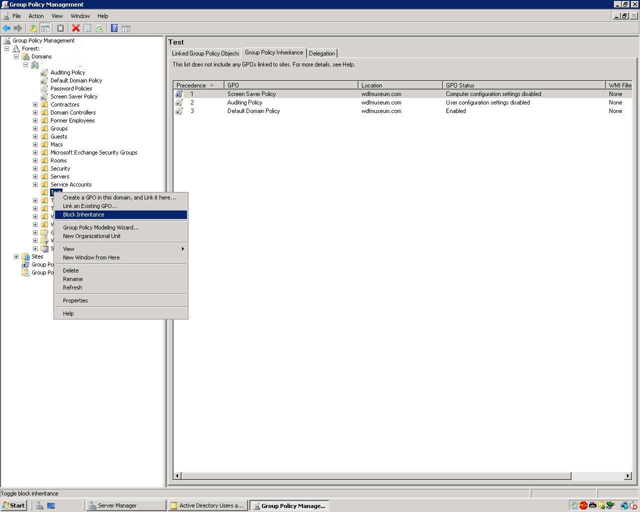 Solved How can I block inheritance of only the Screen Savers Policy