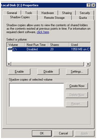 Solved: Shadow Copy Running Even Though Disabled | Experts Exchange