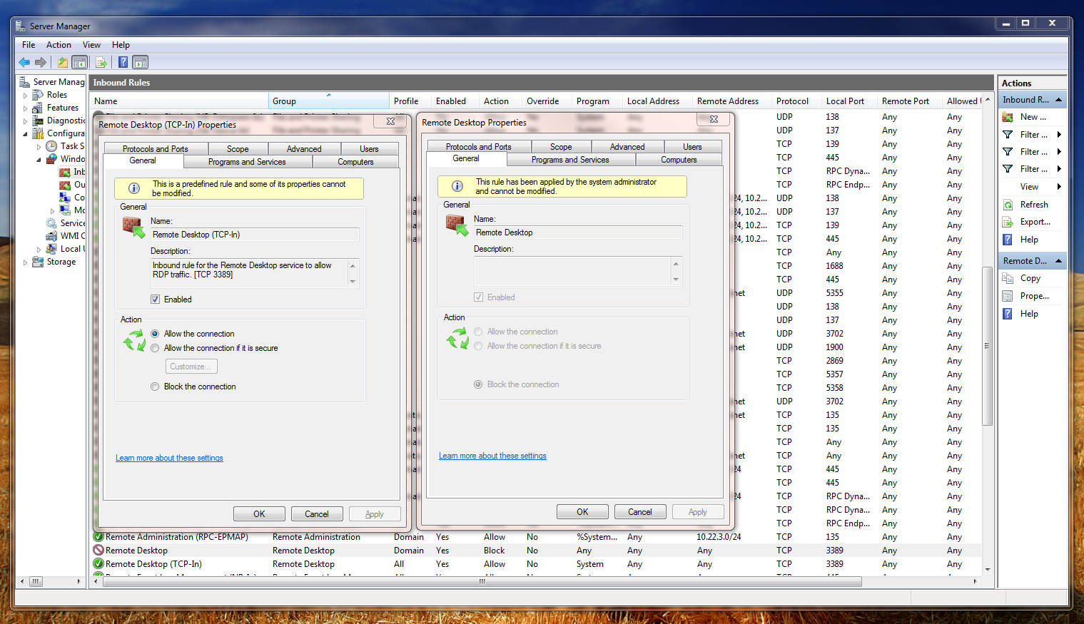 Solved RDP to 2008 core server stops working after joining domain