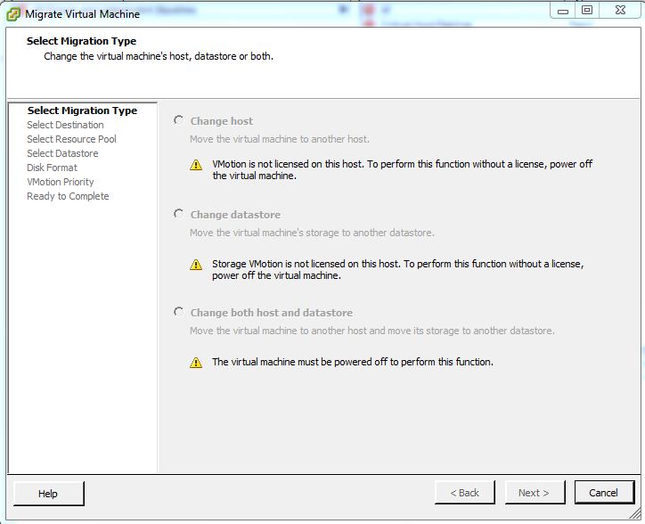 Solved: VMotion is not licensed on this host. To perform this function ...