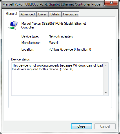 Marvell Yukon 88e8055pci-e Gigabit Ethernet Controller Driver