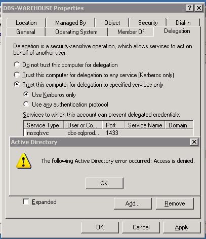 Solved: Active Directory Delegation - Access Denied | Experts Exchange