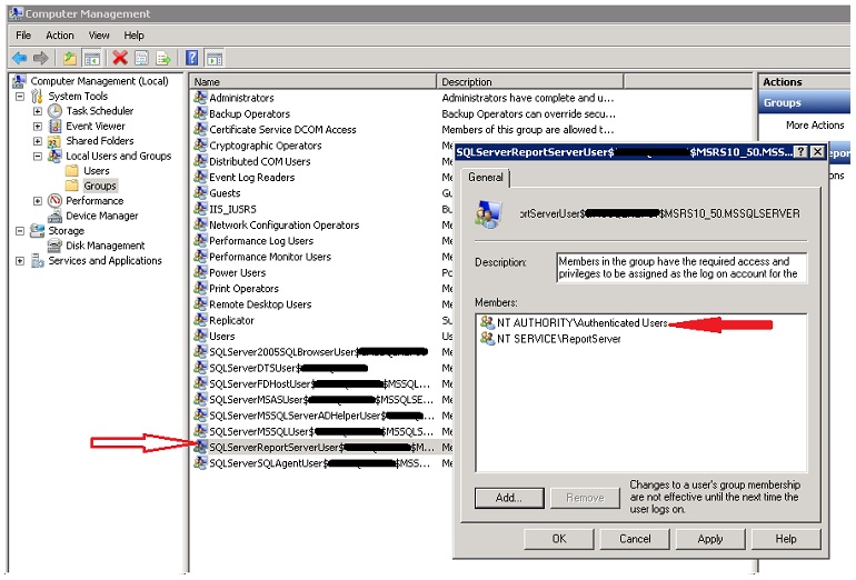 sqlite browser nt authority error