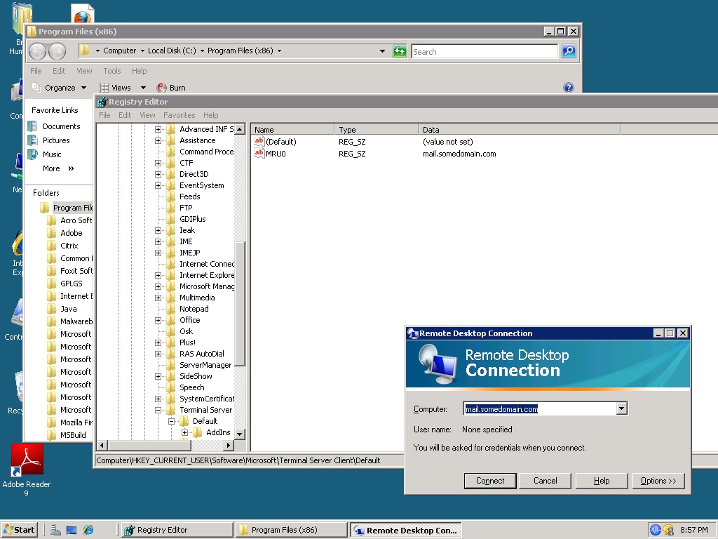 Solved How to remove remote desktop connection entries on windows 7