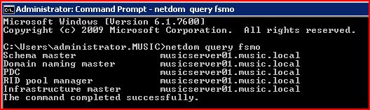 Netdom query fsmo не удается найти указанный файл