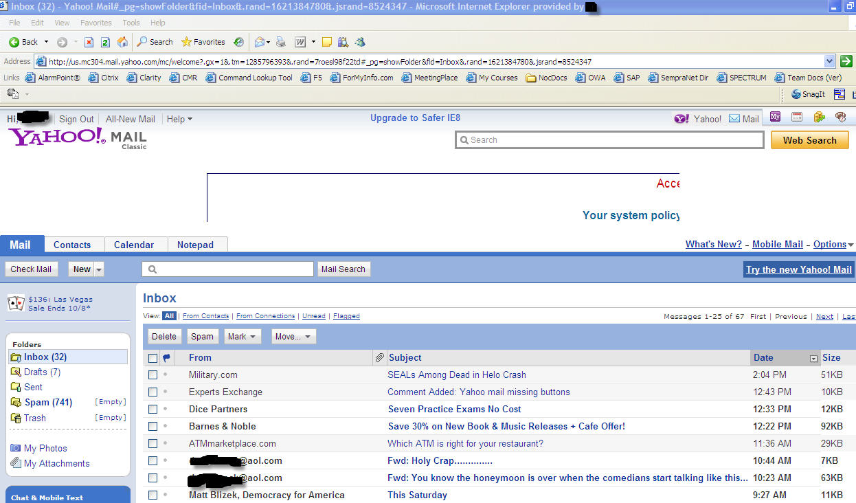 Solved Yahoo mail missing buttons Experts Exchange