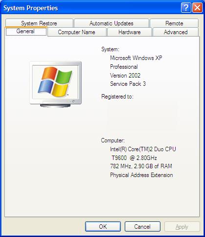 Solved 4gb Hp Compaq 6530b Shows Only 2 9 Gb Under Xp Experts Exchange