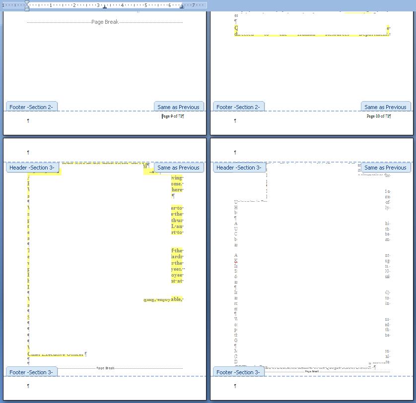 Solved: My Page numberig Stops? | Experts Exchange