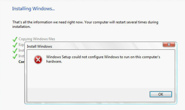 Solved: Windows Server 2008 R2 Won't Install | Experts Exchange