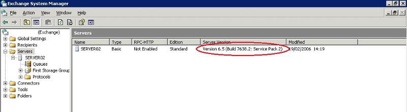 Exchange 2003 Service Pack Level