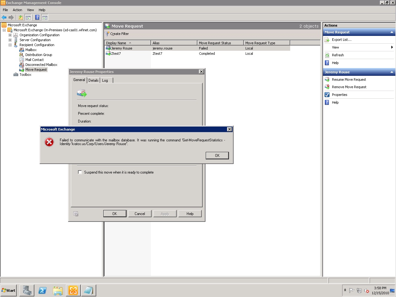 Solved move mailbox error Experts Exchange