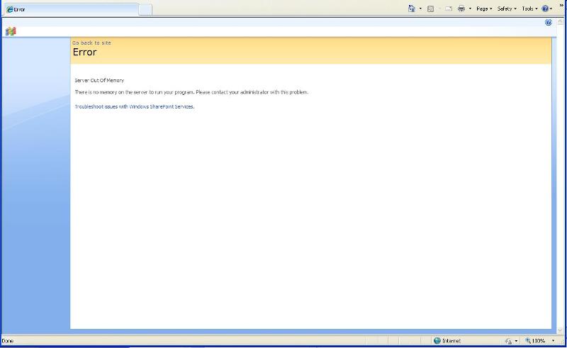 Solved: Sharepoint download file server out of memory error | Experts ...