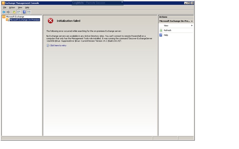 Solved: Unable to access Exchange console | Experts Exchange