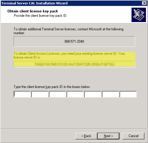 em client 7 terminal server license