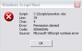 Solved: Script does not work on Windows 2003 and XP | Experts Exchange