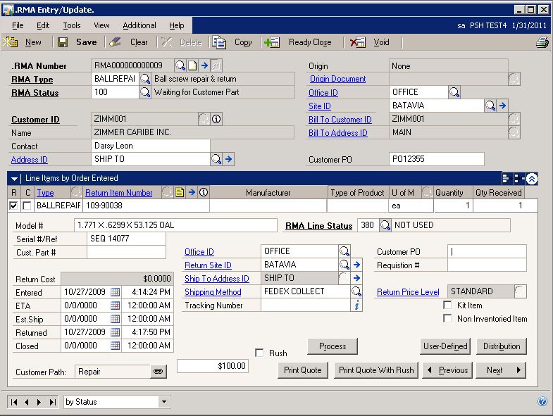 Solved: Line Item in dynamics GP is not populated | Experts Exchange