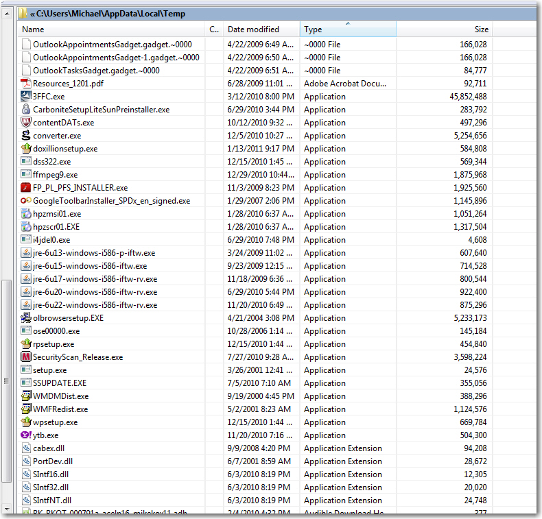 Solved large appdata temp folder experts exchange